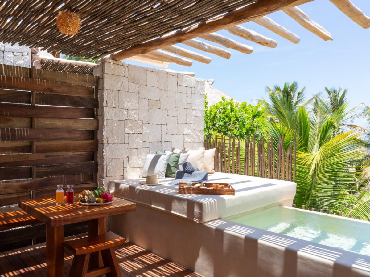 Terrace plunge pool of a First floor Ocean view Suite at Hotel Ma'xanab Tulum