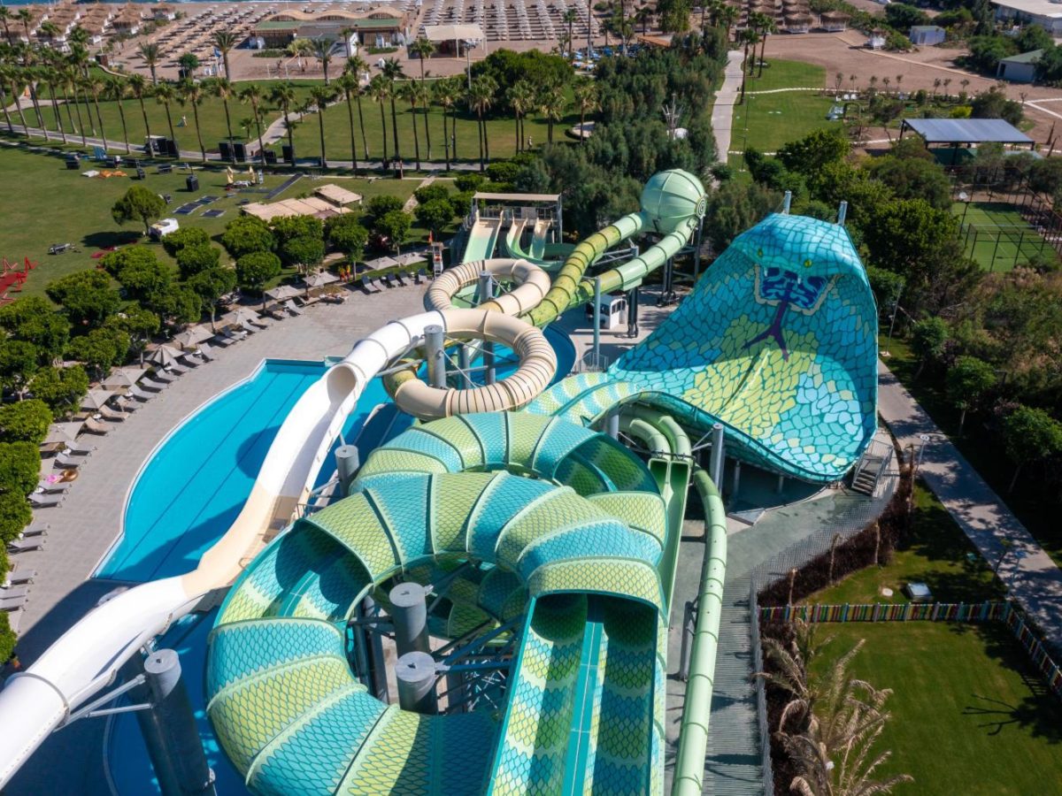 Aerial view of the tube slides at Lara Barut Collection