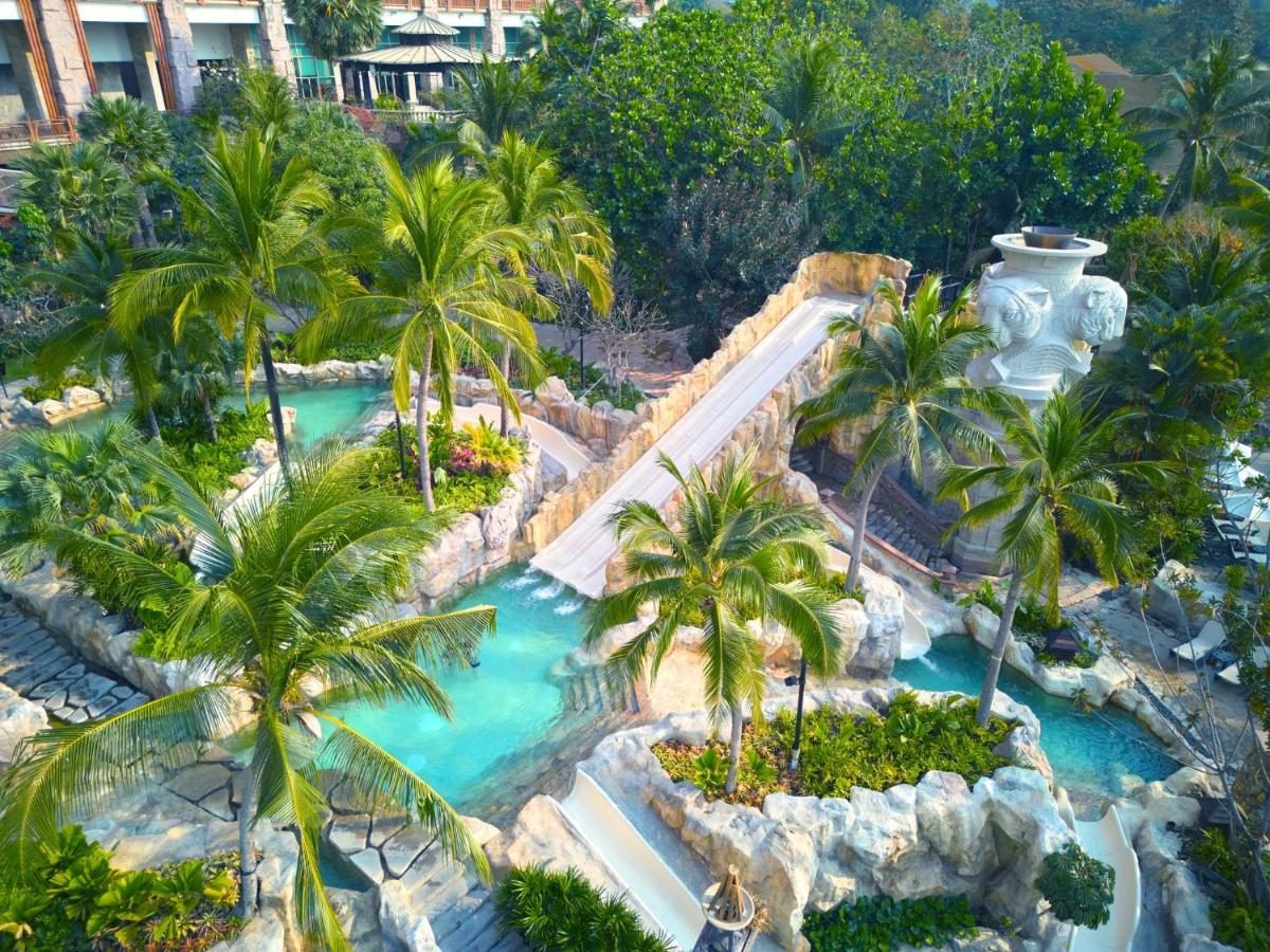 Aerial view of the Lost World Waterpark slides and pools at Centara Grand Mirage Beach Resort Pattaya