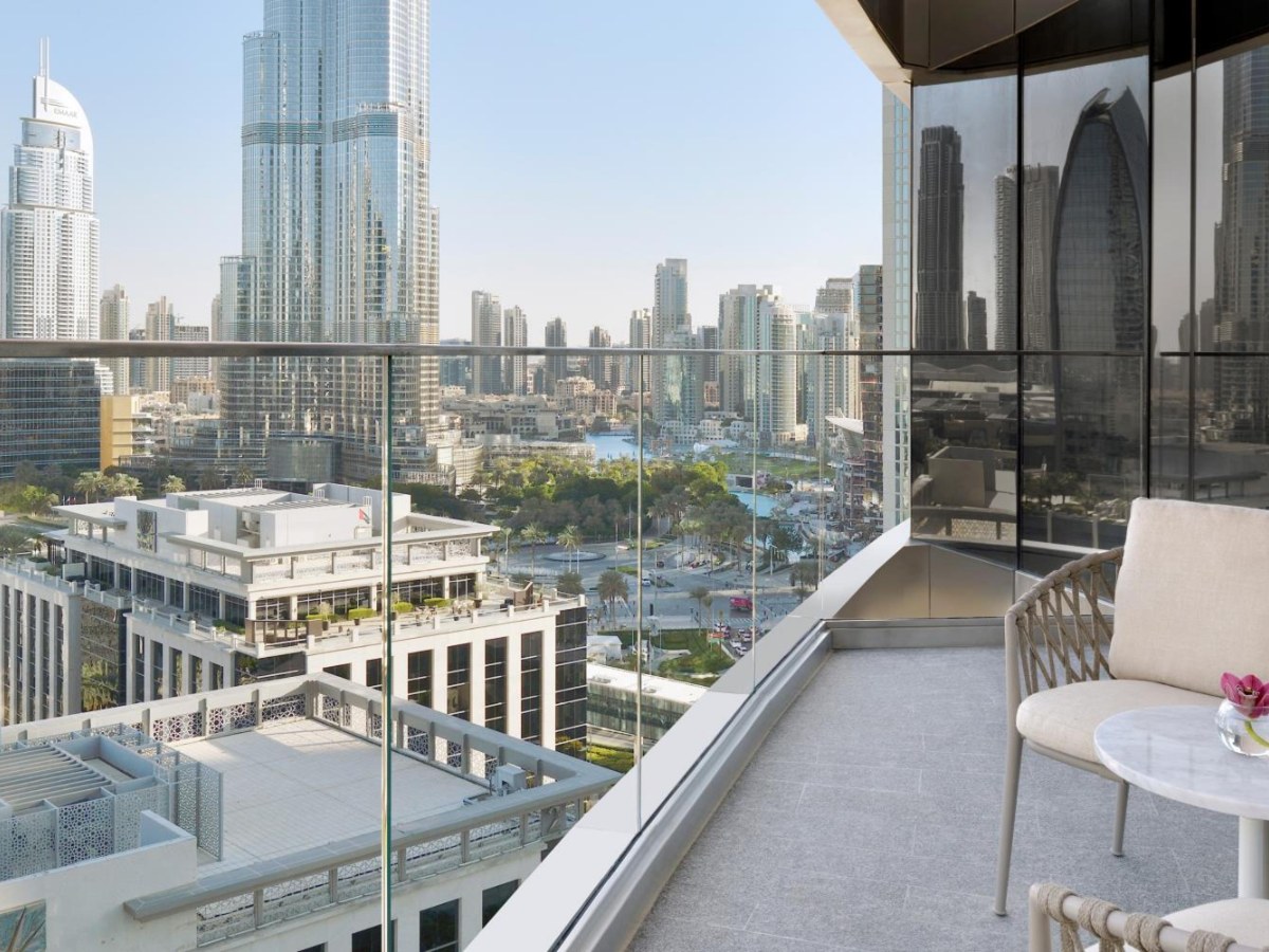 Balcony of a Premier Burj Khalifa View Room at Address Sky View