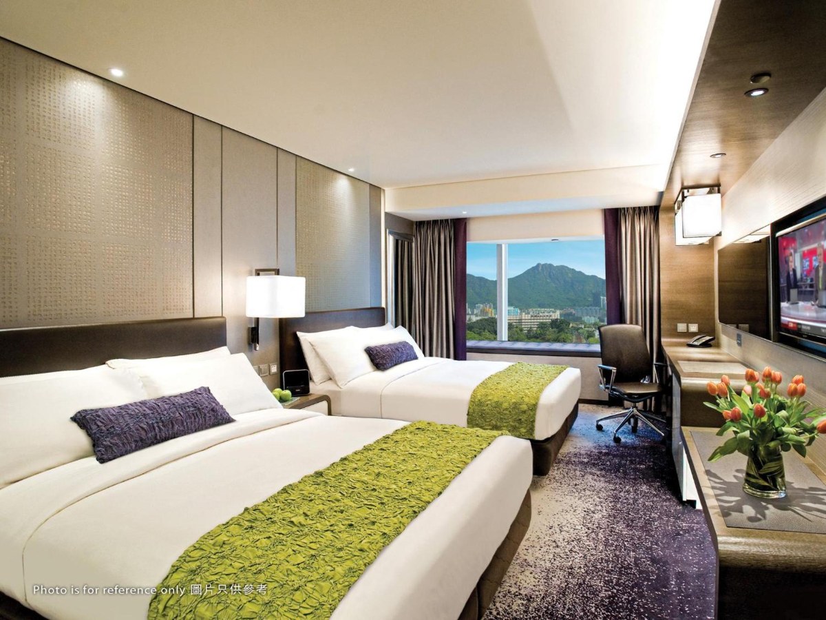 Family room with two large beds at Royal Plaza Hotel Hong Kong