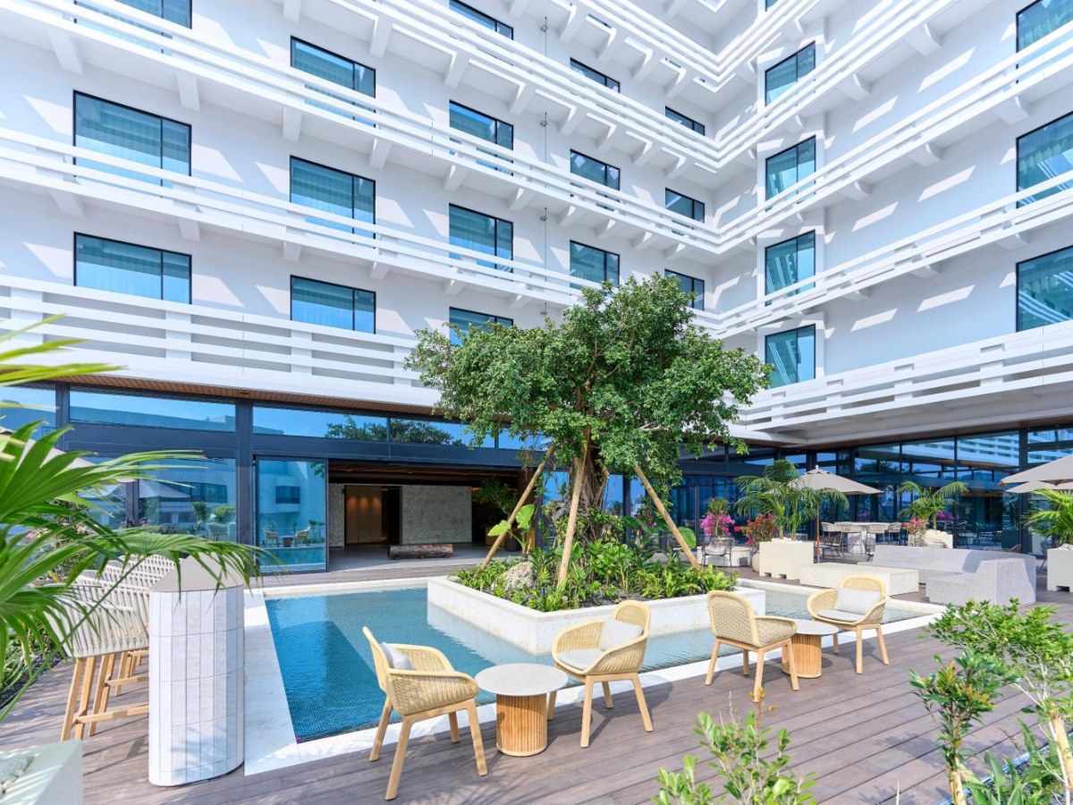 The Royal Park Hotel Iconic Naha tower with its pool terrace