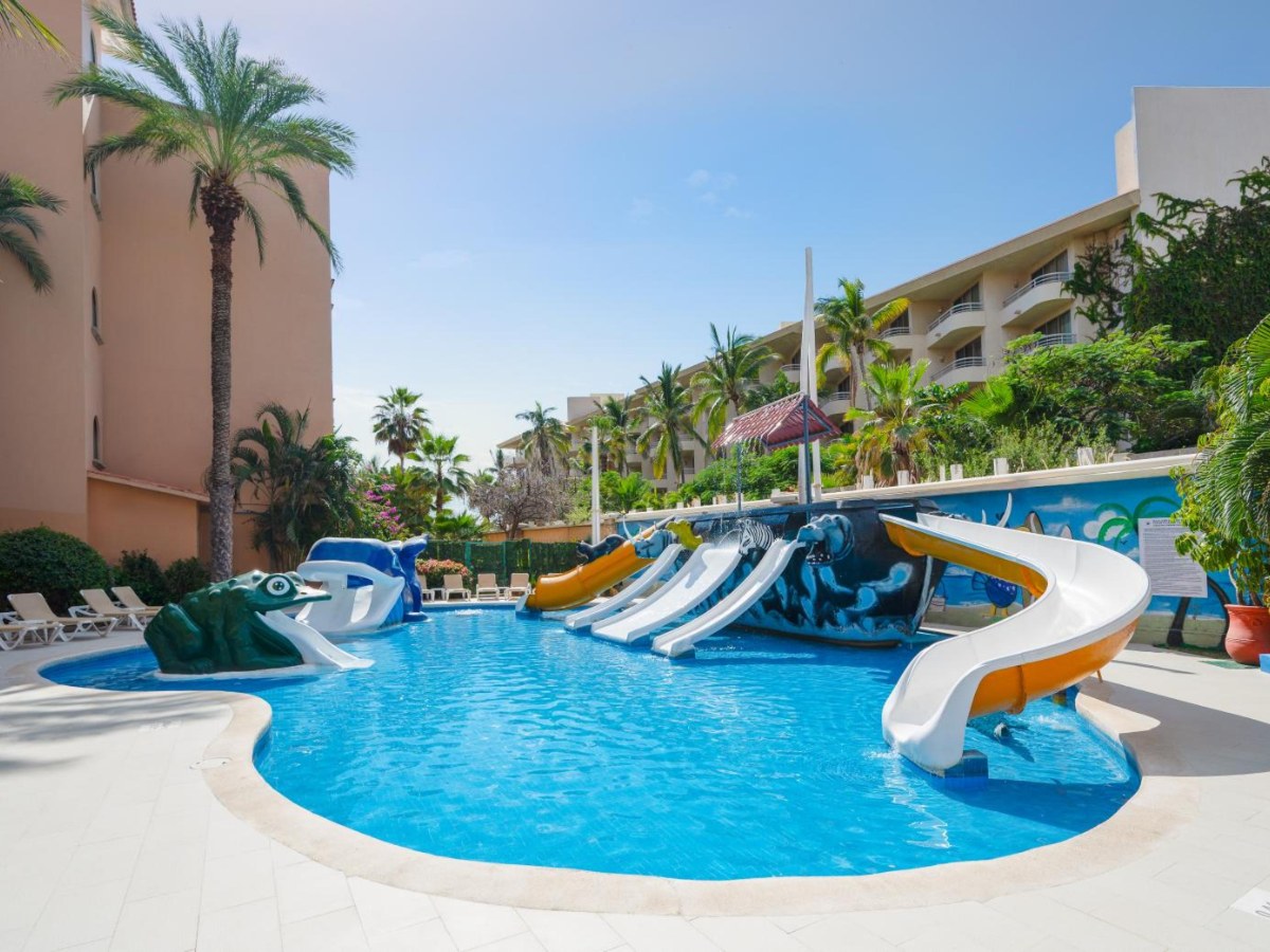Kids water slides in the pool at Royal Solaris Los Cabos