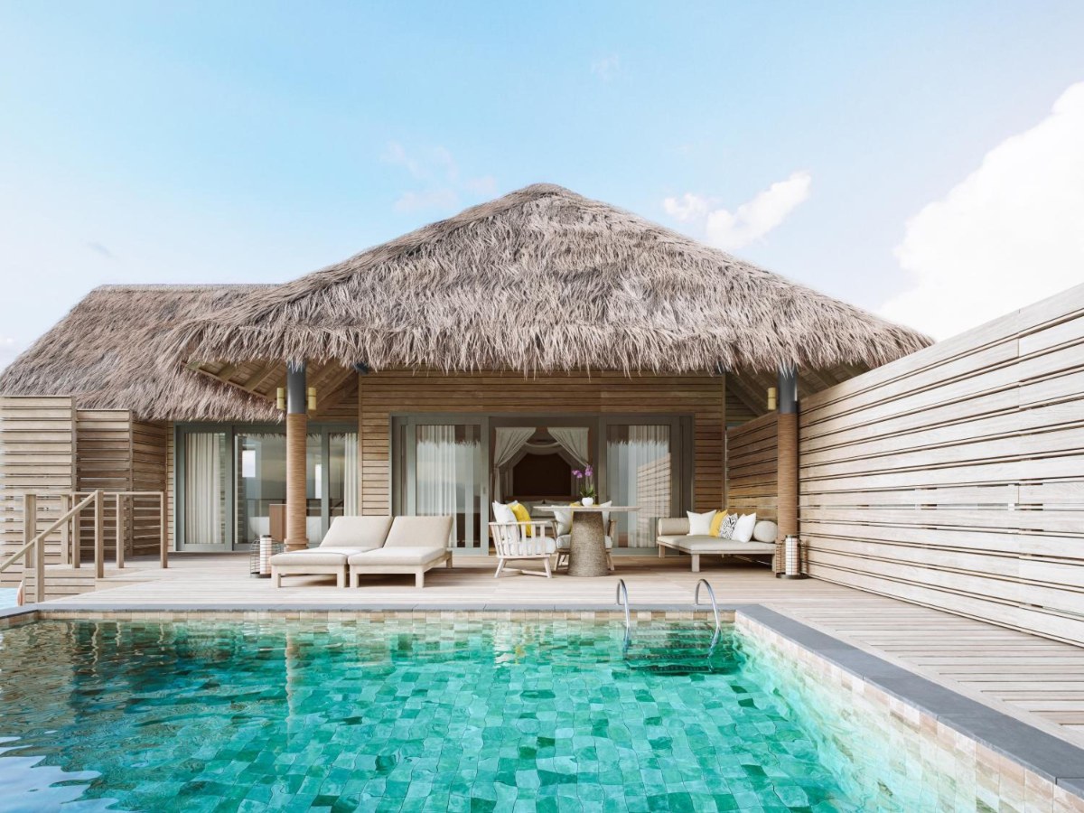 Overwater villa with a private pool at Vakkaru Maldives