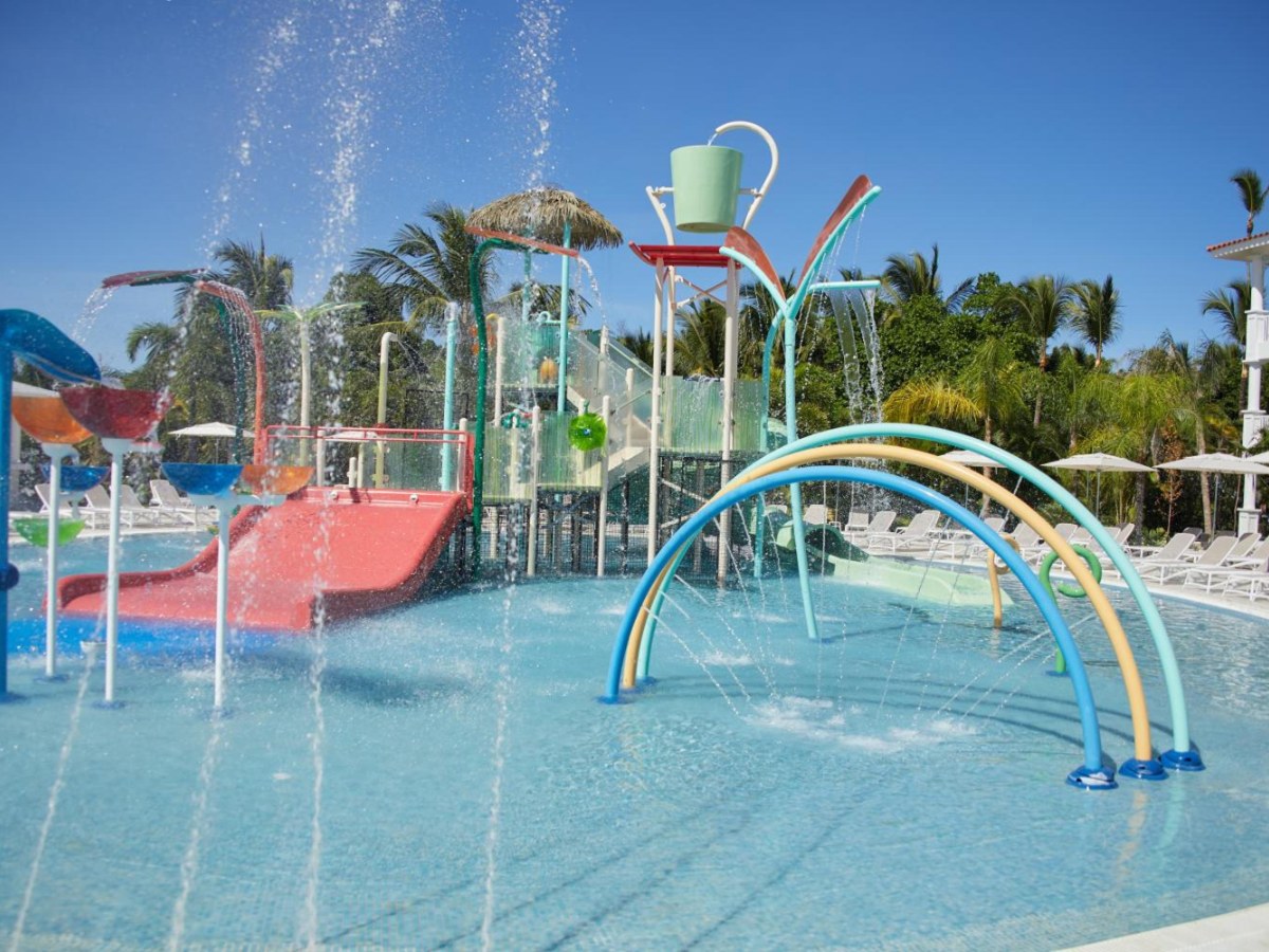 Kids' water park slides at Bahia Principe Explore Esmeralda